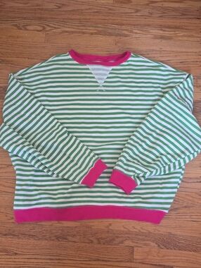 FREE PEOPLE PINK CLOVER OVERSIZED CREWNECK SWEATSHIRT SZ L